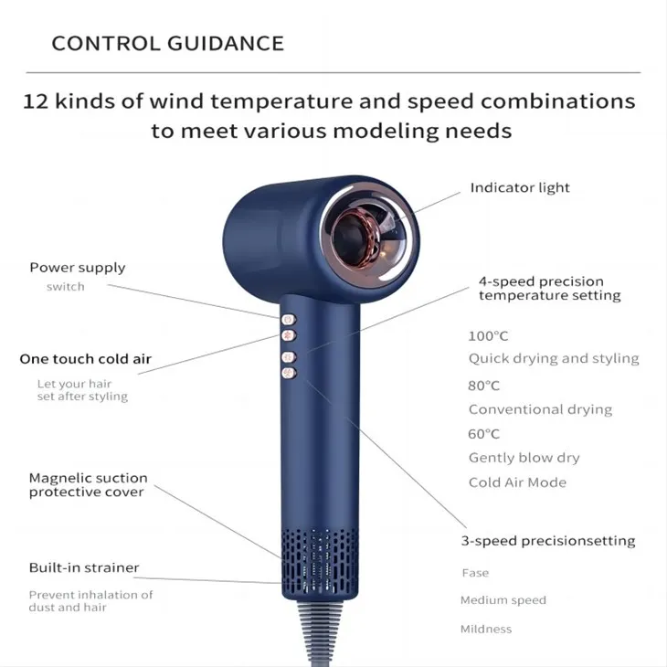 Hårtork med digital temperaturkontroll